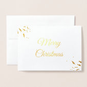 Red Berry Foliage Kerstvakantie foto Folie Kaarten (Voorkant met envelop)