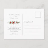 Red Berry Holiday Thank You Card Briefkaart (Achterkant)