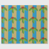 Red Berry Holly Cadeaupapier (Vlak)