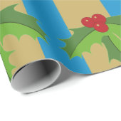 Red Berry Holly Cadeaupapier (Rol Hoek)