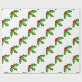 Red Berry Holly Cadeaupapier (Vlak)