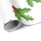 Red Berry Holly Cadeaupapier (Rol Hoek)