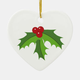 Red Berry Holly Keramisch Ornament