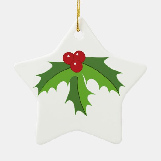 Red Berry Holly Keramisch Ornament (Voorkant)
