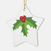 Red Berry Holly Keramisch Ornament (Links)