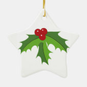 Red Berry Holly Keramisch Ornament (Achterkant)