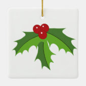 Red Berry Holly Keramisch Ornament (Achterkant)