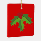 Red Berry Holly Keramisch Ornament (Rechts)