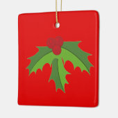 Red Berry Holly Keramisch Ornament (Links)