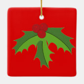 Red Berry Holly Keramisch Ornament (Achterkant)