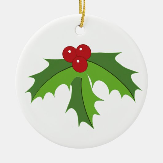 Red Berry Holly Keramisch Ornament (Voorkant)