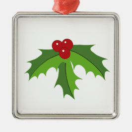 Red Berry Holly Metalen Ornament