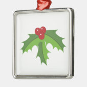 Red Berry Holly Metalen Ornament (Links)
