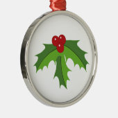 Red Berry Holly Metalen Ornament (Rechts)