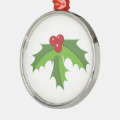 Red Berry Holly Metalen Ornament (Links)