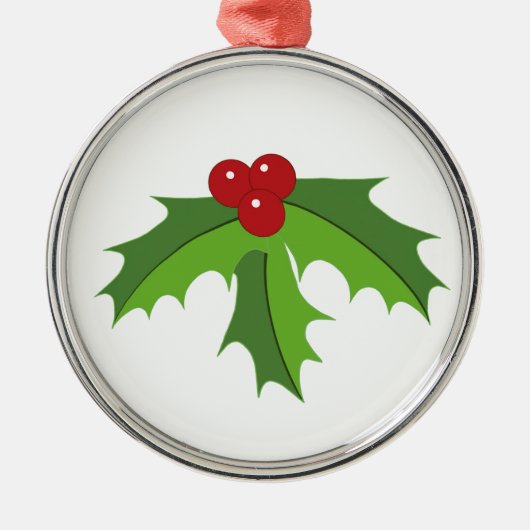 Red Berry Holly Metalen Ornament (Voorkant)