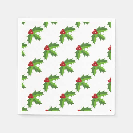 Red Berry Holly Servet (Voorkant)