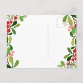 Red Berry Holly verlaat kerstbruiloft Briefkaart (Achterkant)