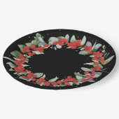 Red Berry kerst met feestdag Papieren Bordje (Gekanteld)