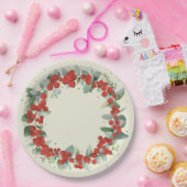 Red Berry kerst met feestdag Papieren Bordje (Feest)