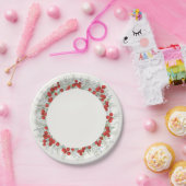 Red Berry kerst met feestdag Papieren Bordje (Feest)