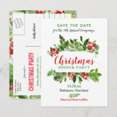 Red Berry | kerstdiner | Feestdag Aankondigingskaart (Voorkant / Achterkant)