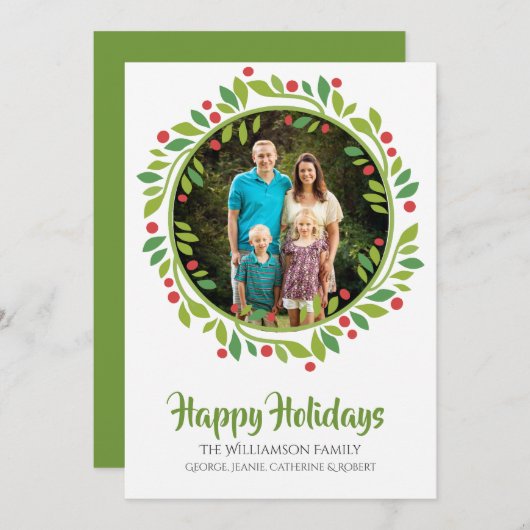 Red Berry kerstkaart (Voorkant / Achterkant)