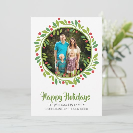 Red Berry kerstkaart (Staand voorkant)