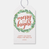 Red Berry krans Merry & Bright Cadeaulabel (Voorkant)