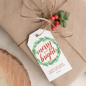Red Berry krans Merry & Bright Cadeaulabel