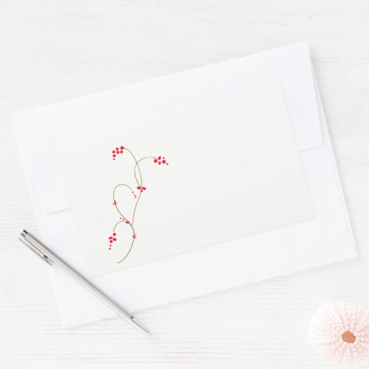 Red Berry Rectangle Sticker (Envelop)
