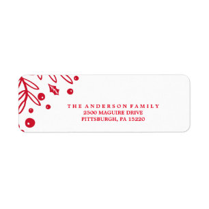RED BERRY Return-adreslabel Etiket