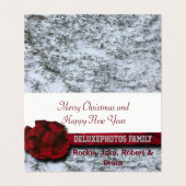 Red Berry Ribbon Snow Kaart (Binnenkant ongevouwen)