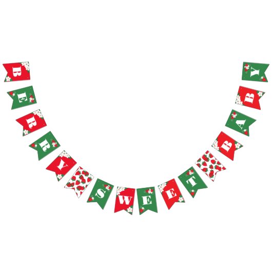 Red Berry Sweet Baby Strawberry Baby shower Vlaggetjes (Alle)