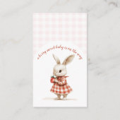 Red Berry Sweet Bunny Baby shower Luier Raffle Informatiekaartje (Achterkant)