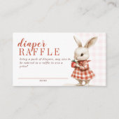Red Berry Sweet Bunny Baby shower Luier Raffle Informatiekaartje (Voorkant)