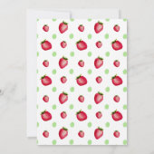 Red Berry Sweet Strawberry Girl Baby Shower Kaart (Achterkant)