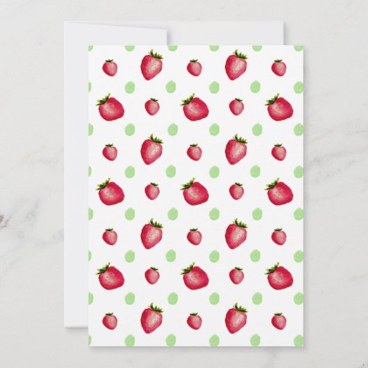 Red Berry Sweet Strawberry Girl Baby Shower Kaart (Achterkant)