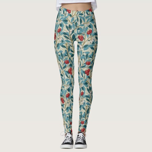 Red Berry Tree, William Morris Leggings (Voorkant)