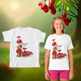 Red Berry Tuin Paddenstoel Groen Magische Paddesto T-shirt