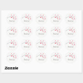 Red Berry & Twig Rustic Elegant Party Favor Ronde Sticker (Vel)