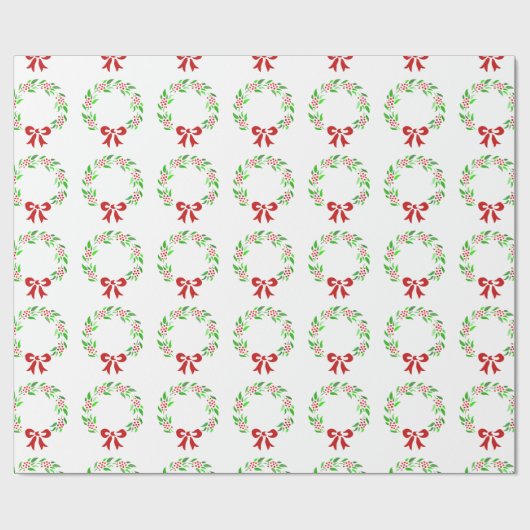 Red Berry Wreath Cadeaupapier (Vlak)