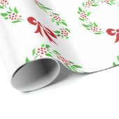 Red Berry Wreath Cadeaupapier (Rol Hoek)