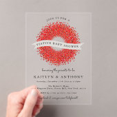 Red Berry Wreath Festive kerstBaby shower Acryl Uitnodigingen (Insitu (Draagbaar))