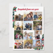 Red Berry Wreath Merry Christmas Photo Snapshots Feestdagenkaart (Achterkant)