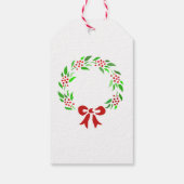 Red Berry Wreath Monogram Cadeaulabel (Achterkant)