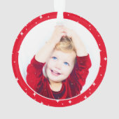 Red Best Grandpa Ever Script Stars Foto op Terug Ornament (achterkant)