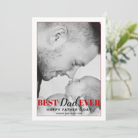 Red Best Pap Ever-typografische Vaderdag kaart (Staand voorkant)