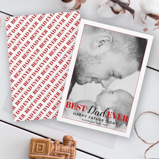 Red Best Pap Ever-typografische Vaderdag kaart