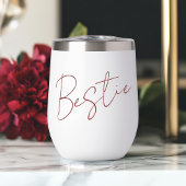 Red Bestie Galentine Day Chic Minimalist Script